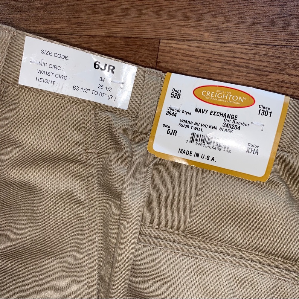 CREIGHTON NAVY EXCHANGE 6JR Khaki Pants NEW - Picture 2 of 6